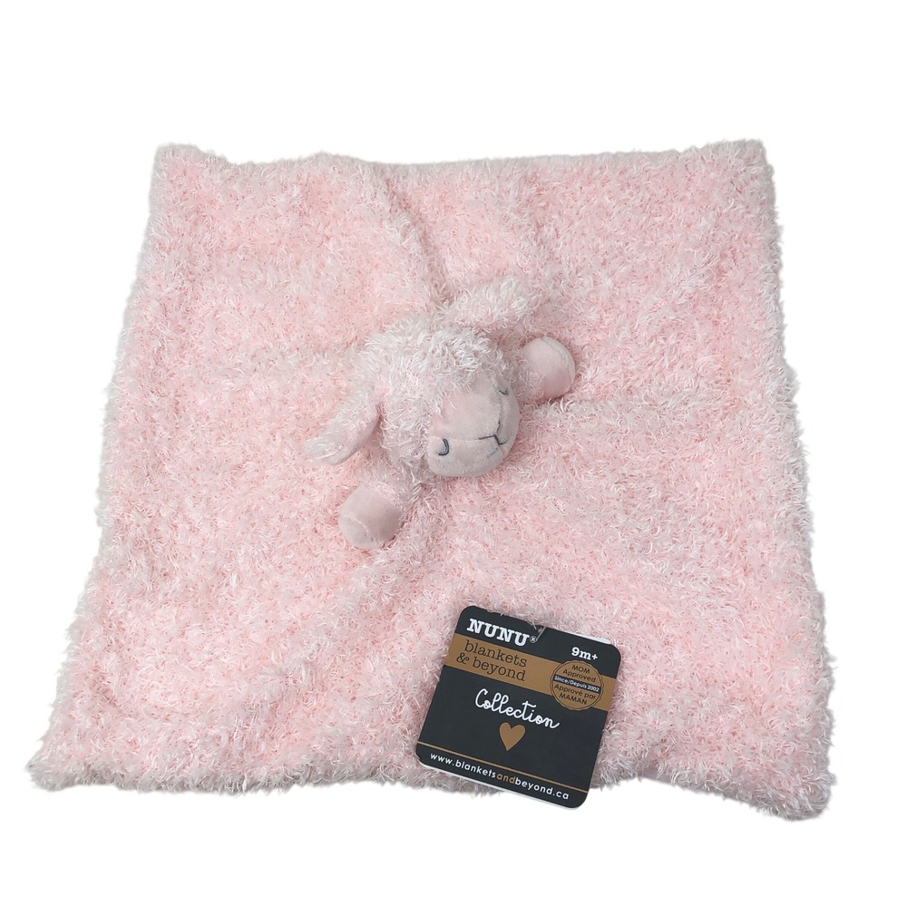 Blankets‎ & Beyond NUNU Baby Security Blanket Pink Lamb Lovey Plush Shaggy Sheep
